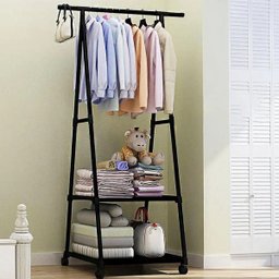 Arara de Roupas Sapateira Cabideiro Closet Multifuncional Prateleira Organização Casa com Rodas - 2