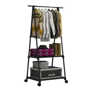 Arara de Roupas Sapateira Cabideiro Closet Multifuncional Prateleira Organização Casa com Rodas