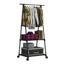 Ver imagem 1 de Arara de Roupas Sapateira Cabideiro Closet Multifuncional Prateleira Organização Casa com Rodas