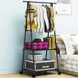 Arara de Roupas Sapateira Cabideiro Closet Multifuncional Prateleira Organização Casa com Rodas - 4