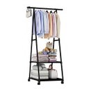 Ver imagem 6 de Arara de Roupas Sapateira Cabideiro Closet Multifuncional Prateleira Organização Casa com Rodas