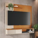 Ver imagem 1 de Rack Suspenso para TV Bancada Suspensa Aurora 65 Polegadas MDP Cinamomo e Off White Casah