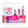 Kit Maquiagem Infantil Estojo Corajosa Com Batom Esmalte Gloss Adesivo Menina Magia de Princesa Sell - 7