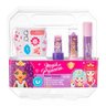 Kit Maquiagem Infantil Estojo Corajosa Com Batom Esmalte Gloss Adesivo Menina Magia de Princesa Sell - 1