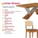Ver imagem 7 de Mesa de Jantar Yasmin 180 Tampo Mdf Laminado Canto Copo e 6 Cadeiras Copper Premium