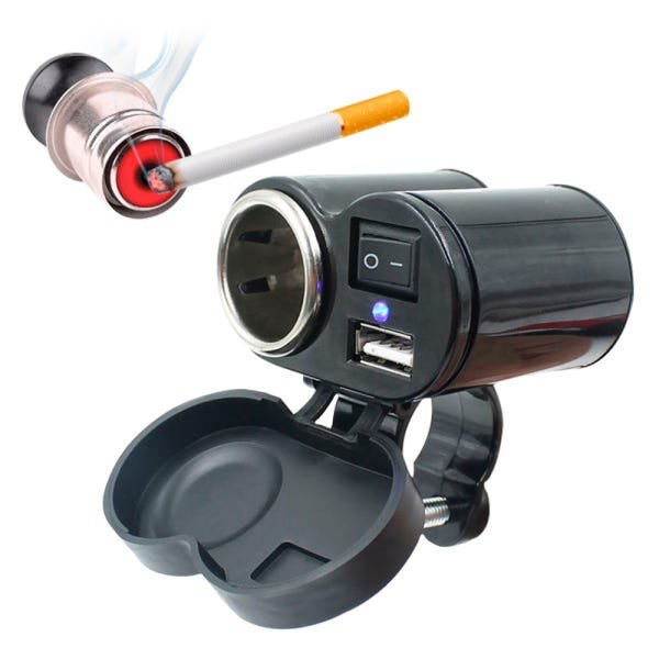 Tomada 12v E 5v USB Para Moto Carrega Celular Gps - 1