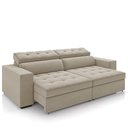 Ver imagem 1 de Sofá Retrátil Reclinável 4 Lugares 290cm Vick M22 Suede Bege - Mpozenato