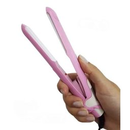 Mini Chapinha Portátil Bivolt Alisa e Ondula 17,5CM Rosa - 1
