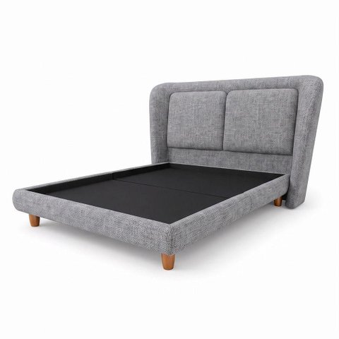 Cama Japonesa com Cabeceira Casal Blind Haru Linho Cinza - Sallar Home