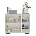 Ver imagem 4 de Gabinete Banheiro 3 Portas 90Cm Multimóveis Mp5031 Branco/Preto