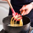 Ver imagem 3 de Kit Utensílios De Cozinha Cabos em Madeira e Silicone 11 Peças + Pote Organizador - Premium - - Verm