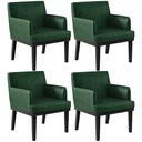 Ver imagem 1 de Kit 04 Poltronas Decorativas Sala de Estar Base Preto Beatriz W01 Facto Verde Musgo - Lyam Decor