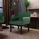 Ver imagem 2 de Kit 04 Poltronas Decorativas Sala de Estar Base Preto Beatriz W01 Facto Verde Musgo - Lyam Decor