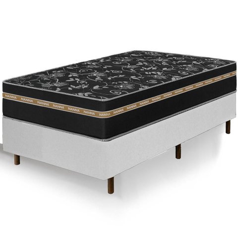 Cama Box Branca + Colchão Solteiro Ortho Suport Ortopédico Espuma D33 Pillow Paparazzi 88x188x65cm