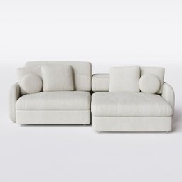 Sofá Denver 1,94m em Bouclé Alaska Natural - Home Mobily - 4