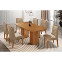 Ver imagem 1 de Conjunto: Mesa de Cozinha Maldivas Tampo Curvo 180cm+6 Cadeiras Maldivas Madeira Naturale -