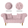 Namoradeira Recamier Sofá Decorativo 02 Lugares Dubai Corano Rosa Bebe - Incasa Decor - 5