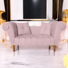 Namoradeira Recamier Sofá Decorativo 02 Lugares Dubai Corano Rosa Bebe - Incasa Decor - 2