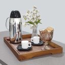 Ver imagem 2 de Bandeja Bebidas Xícaras Café Bar Decorativa Portátil Pequena Aparador Ambiente Escritório Casa:Bande