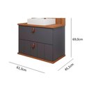 Ver imagem 2 de Balcão P/ Banheiro Milano 1 Porta e 1 Gaveta C/ Cuba 60cm Titanium/freijo - Mgm