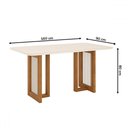 Ver imagem 3 de Mesa de Jantar 6 Lugares Isabella com Vidro Nature/off White/courano/linho - Panorama Móveis