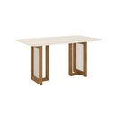 Ver imagem 5 de Mesa de Jantar 6 Lugares Isabella com Vidro Nature/off White/courano/linho - Panorama Móveis