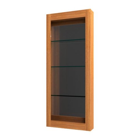 Cristaleira Bar com Nicho Sala de Estar Bacco Prateleira em Vidro com Espelho Imbuia