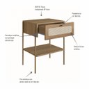 Ver imagem 4 de Mesa de Cabeceira 1 Gaveta Palhinha Hanover/dourado