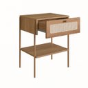 Ver imagem 3 de Mesa de Cabeceira 1 Gaveta Palhinha Hanover/dourado