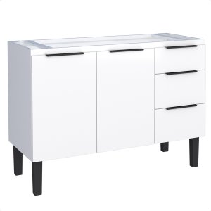 Armário Aço Cozinha Gavetas Portas Flora Branco Pequeno 117