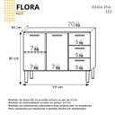 Ver imagem 6 de Armário Aço Cozinha Gavetas Portas Flora Branco Pequeno 117