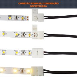 5 Conector Emenda P/ Fita Led 2 Vias Rabicho Fêmea P4 - 6