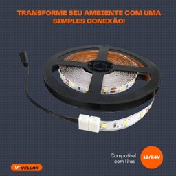 5 Conector Emenda P/ Fita Led 2 Vias Rabicho Fêmea P4 - 10