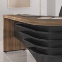 Ver mais imagens de Mesa para Escritório em L Diretor Lado Esquerdo Nogal/preto