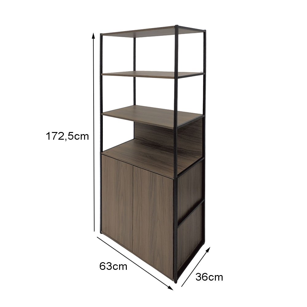 Estante Alta com Armário - Euro Shelf - 172,5ax63lx36p 711723 - 3