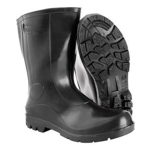 Bota Impermeável Cartom Pvc Preta com Forro:34/preto