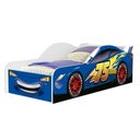 Ver imagem 4 de Cama Carro Infantil Juvenil de Mdf Adesivada Mcqueen Azul com Proteção Lateral