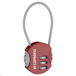 Cadeado de Zamac Segredo Numérico Vermelho Z35 Soprano - 1
