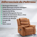 Ver imagem 5 de Poltrona do Papai Reclinável e Massagem Relaxante Elétrica Ocean Corino Premium Marrom