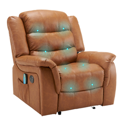 Poltrona do Papai de Massagem Relaxante Elétrica Ocean Corino Premium Marrom - 1