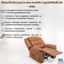 Ver imagem 4 de Poltrona do Papai Reclinável e Massagem Relaxante Elétrica Ocean Corino Premium Marrom