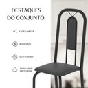 Ver imagem 7 de Conjunto de Mesa Tubular com 4 Cadeiras Tampo em MDF Lívia Preto/Marrom
