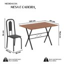 Ver imagem 3 de Conjunto de Mesa Tubular com 4 Cadeiras Tampo em MDF Lívia Preto/Marrom
