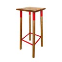 Ver imagem 4 de Kit 2 Banquetas Bistro Industrial Colors Ferro E Madeira Maciça - Vermelha - Cor: Vermelho
