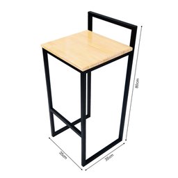 Conjunto Mesa Bistrô Industrial 1m Pinus 4 Banquetas Industrial Taburete - 4