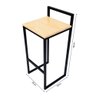 Conjunto Mesa Bistrô Industrial 1m Pinus 4 Banquetas Industrial Taburete - 4