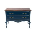 Ver imagem 1 de Cômoda Decorativa Julieta com 2 Gavetas Azul/Imbuía - Gran Belo