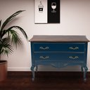 Ver imagem 5 de Cômoda Decorativa Julieta com 2 Gavetas Azul/Imbuía - Gran Belo