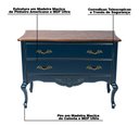 Ver imagem 3 de Cômoda Decorativa Julieta com 2 Gavetas Azul/Imbuía - Gran Belo