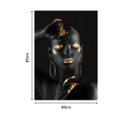 Ver imagem 1 de Quadro 85x60cm Mulher Negra Mão Rosto Dour Canvas